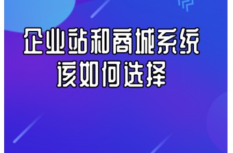 企业站和商城系统该如何选择