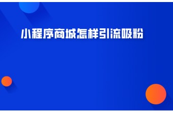 一般小程序商城怎样引流吸粉