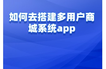 如何去搭建多用户商城系统app