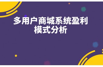 多用户商城系统盈利模式分析