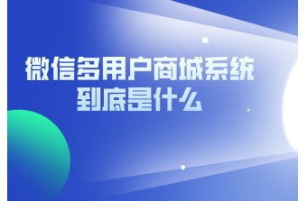 微信多用户商城系统到底是什么