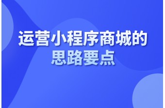 运营小程序商城的思路要点
