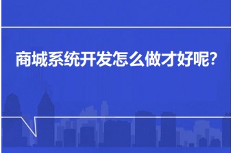 商城系统开发怎么做才好呢？