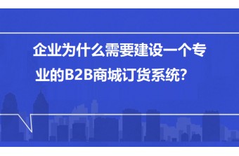 企业为什么需要建设一个专业的B2B商城订货系统？
