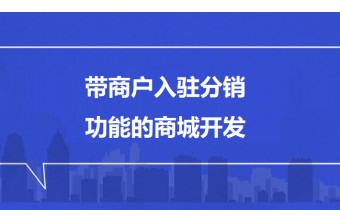 带商户入驻分销功能的商城开发