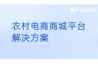 农村电商商城平台解决方案