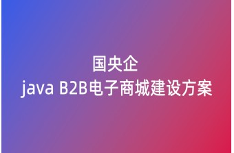 国央企Java B2B电子商城建设方案
