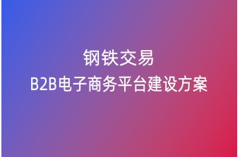 钢材交易B2B电子商务平台建设方案