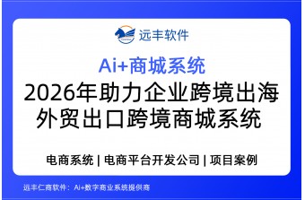 2026年助力企业跨境出海，外贸出口跨境商城系统，跨境商城源码 -远丰软件